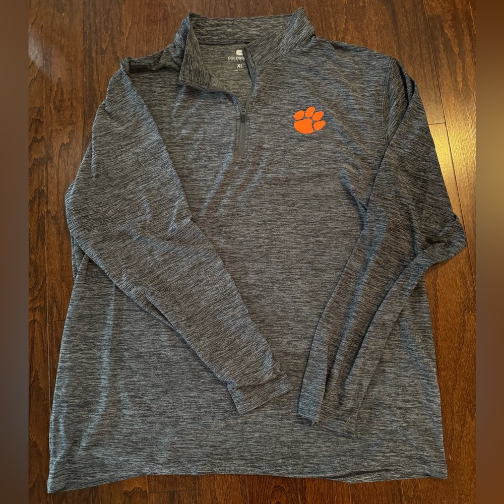 Clemson University Gray Quarter-Zip Pullover
